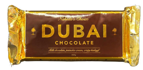Naheda’s Choice Dubai Chocolate 200g – Milk Chocolate with Pistachio Cream & Crispy Kadaifi