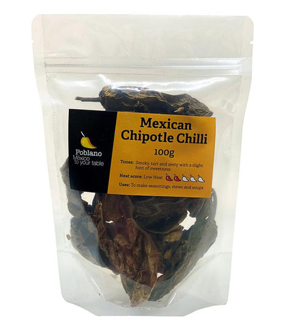 Poblano Mexican Chipotle Dry Chillies 100g