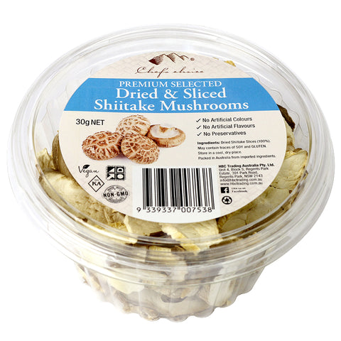 Chef's Choice Shiitake Mushrooms Sliced 30g - Everyday Pantry