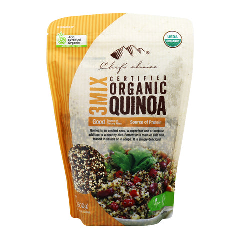 Chef's Choice Organic 3-Coloured Mixed Quinoa 500g - Everyday Pantry